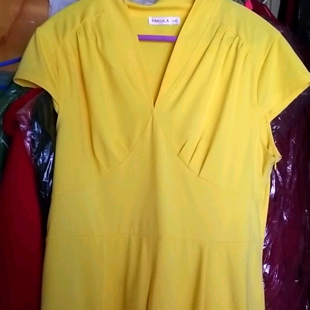 PAUKULA Yellow Dress Sz XXL - Picture 3 of 6